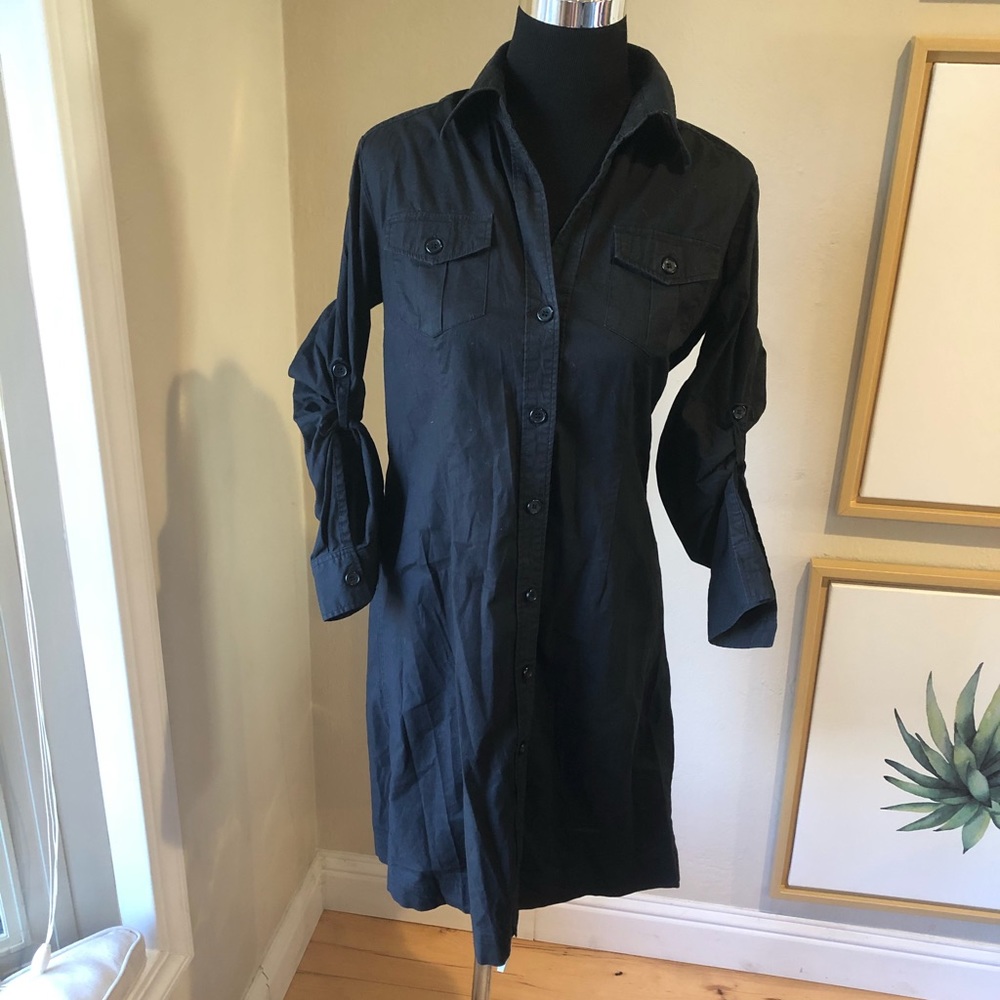 Black button down dress